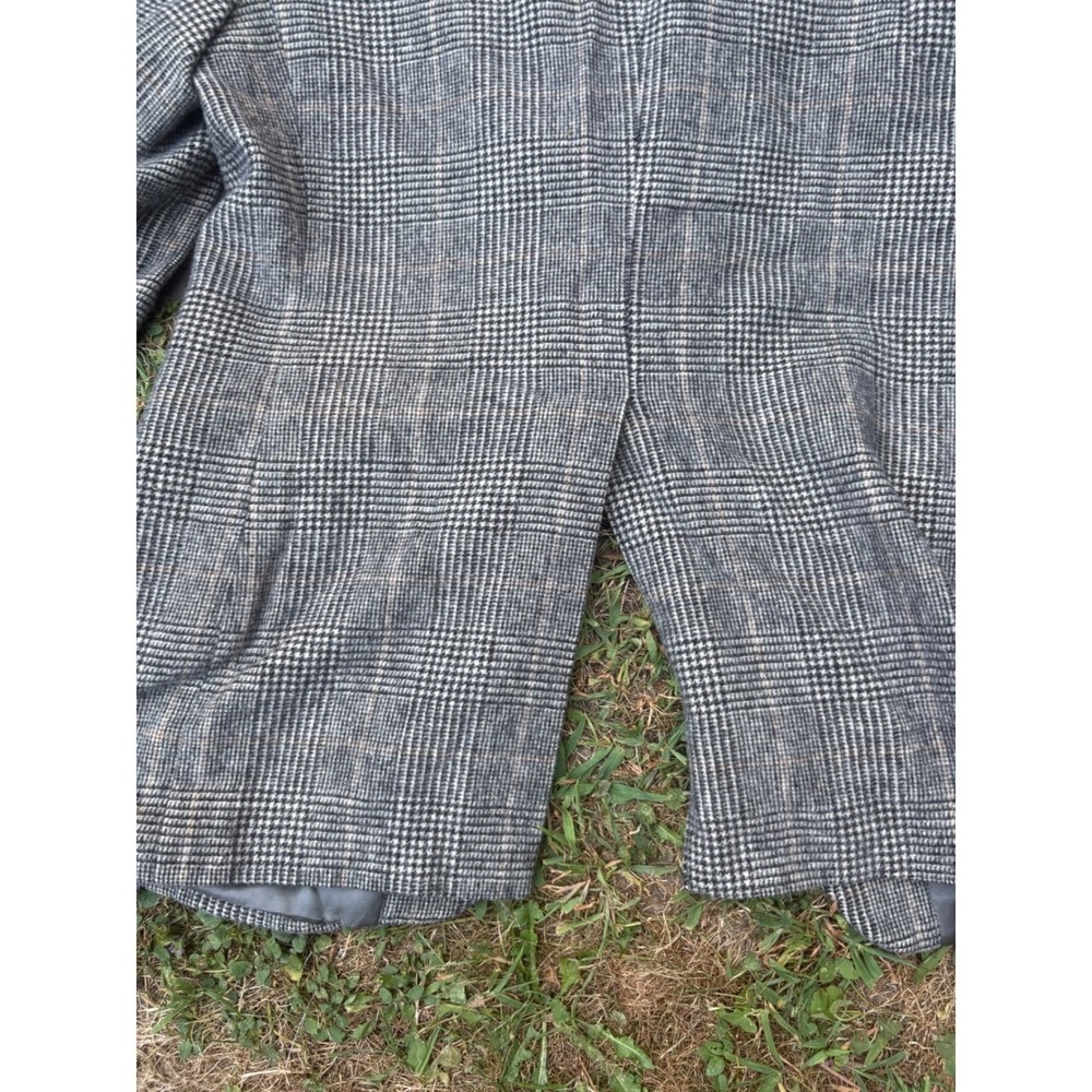 Vintage Bill Blass Camel Hair Blazer Mens 38R Gray Plaid Sport Coat - Picture 10 of 15